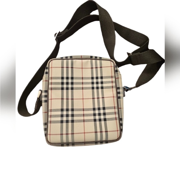 BURBERRY NOVA CHECK and BROWN LEATHER CROSSBODY. - Picture 2 of 15